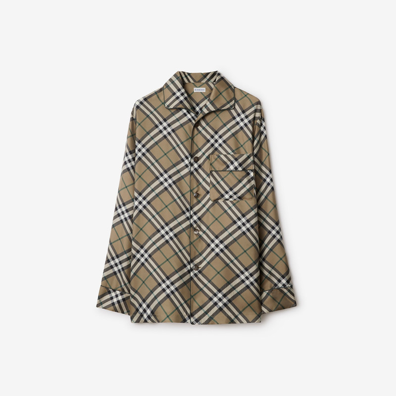 Check Silk Pyjama Shirt 1