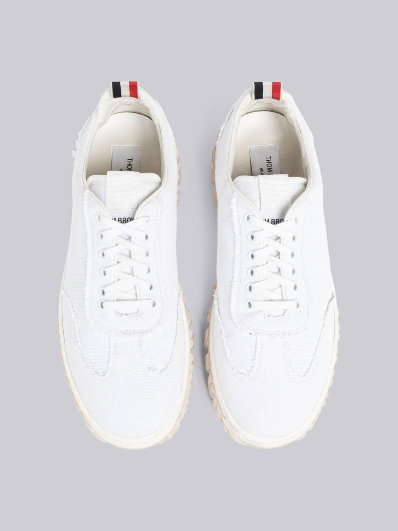 Frayed Canvas Cable Knit Sole Field Shoe 4