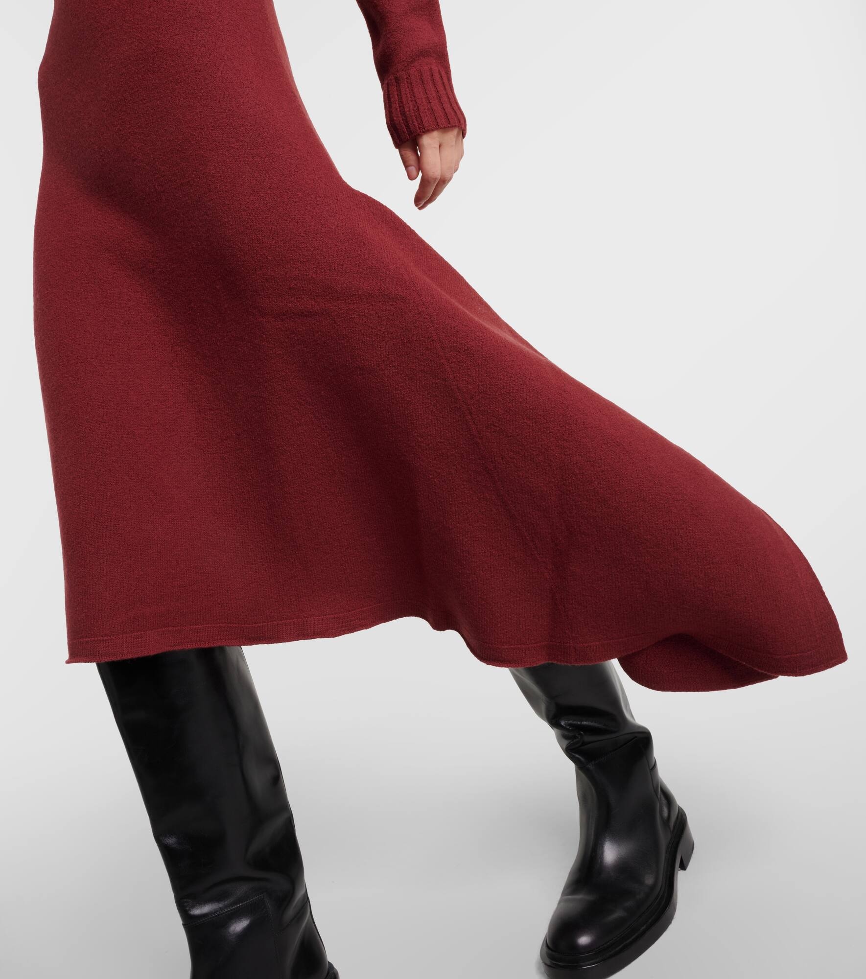 Asymmetric wool midi dress - 5