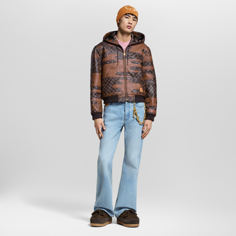 Louis Vuitton Made To Order Patchwork Leather Zipped Hoodie outlook