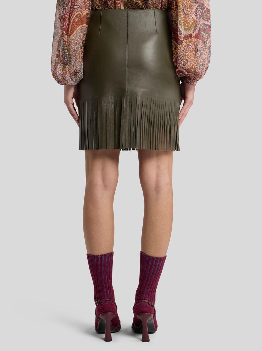 LEATHER SKIRT WITH FRINGING - 5