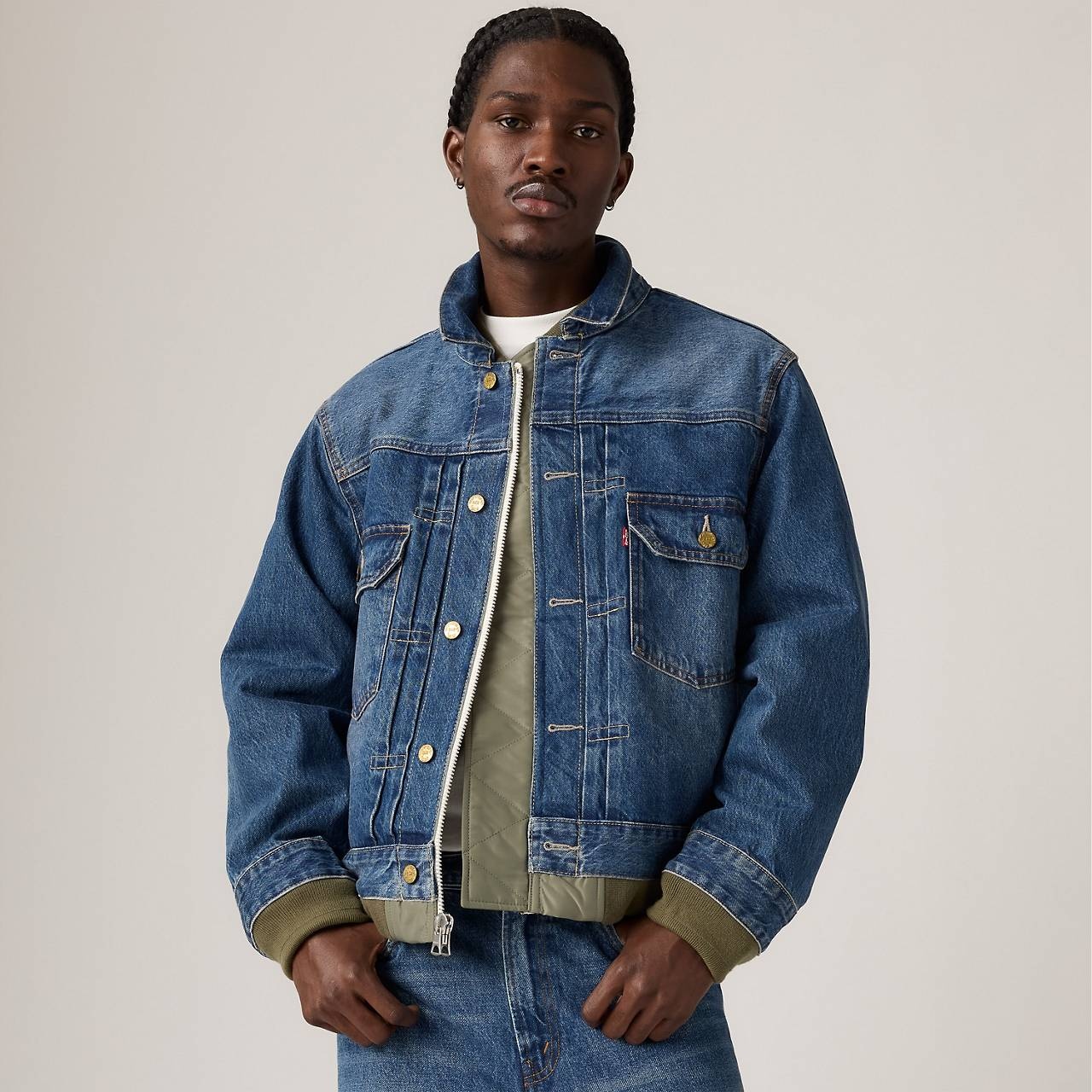 LEVI’S® X SACAI MEN’S DENIM X NYLON TWILL REVERSIBLE BLOUSON - 6