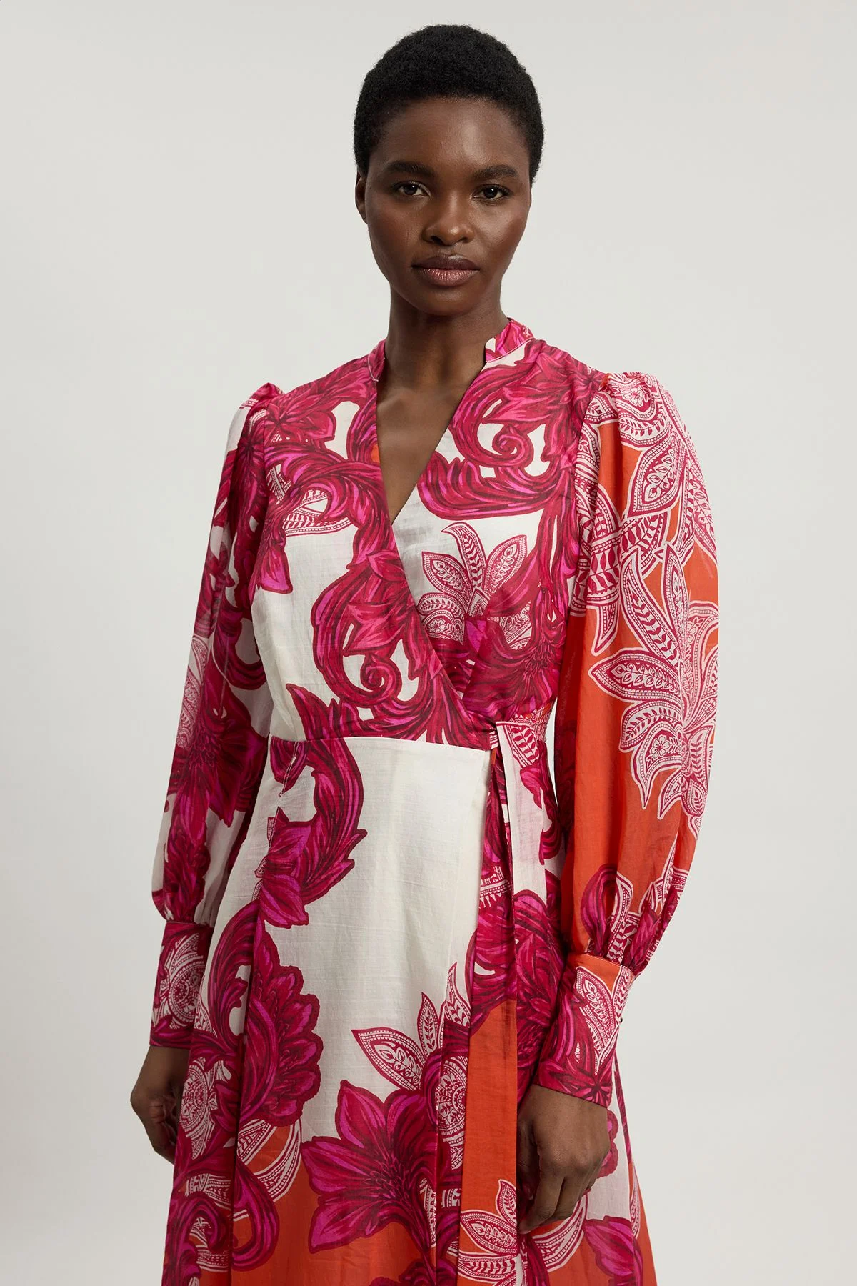 Baroque Balloon Sleeve Maxi Dress - 1