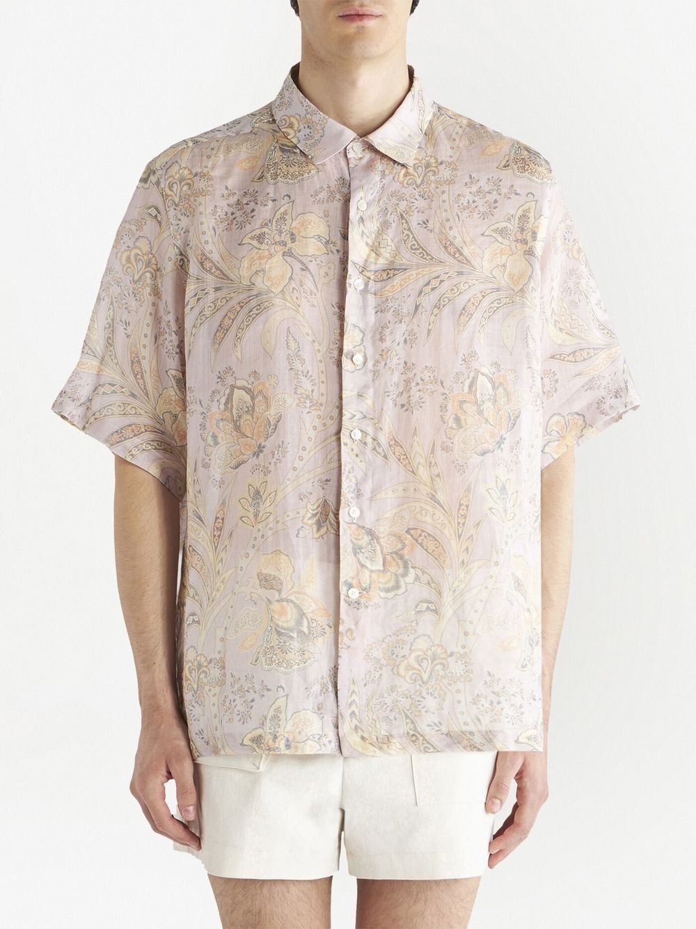 floral-print short-sleeved shirt - 2