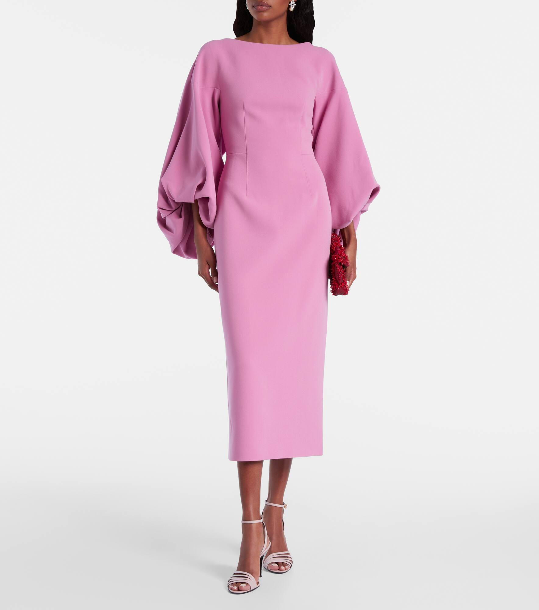 Garance balloon-sleeve crêpe gown - 2