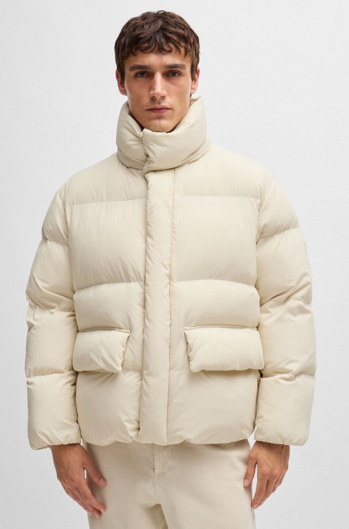 WATER-REPELLENT PUFFER JACKET WITH DOUBLE B MONOGRAM - 6