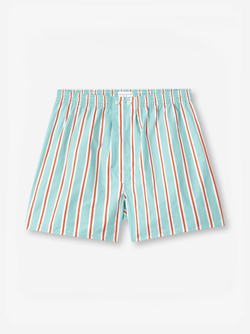Derek Rose Men's Classic Fit Boxers Royal 223 Cotton Turquoise outlook