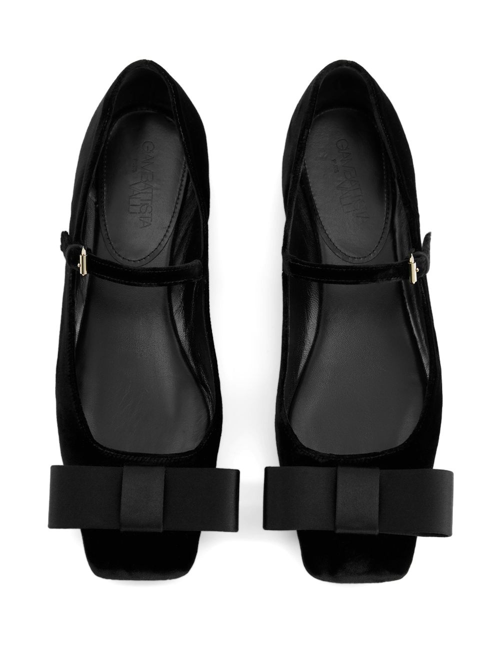 bow-embellished velvet ballerina shoes - 3