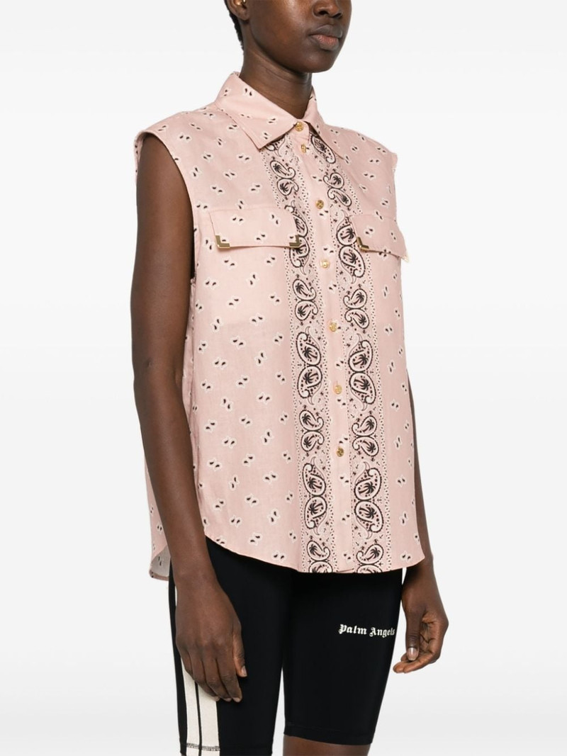 paisley-print sleeveless shirt 3