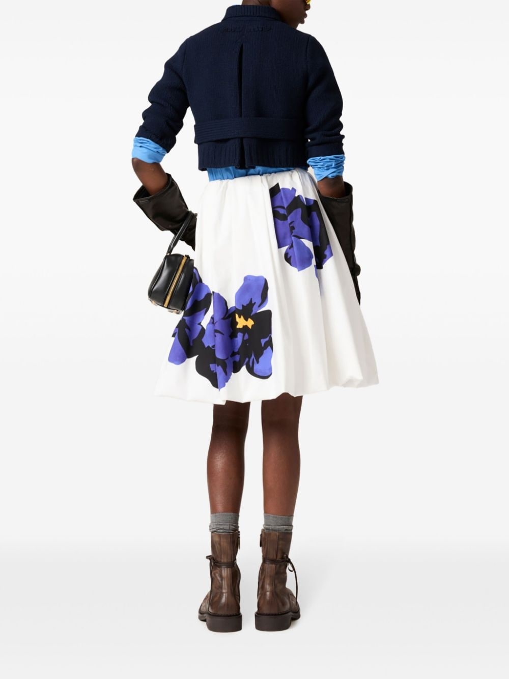 printed poplin midi skirt - 3