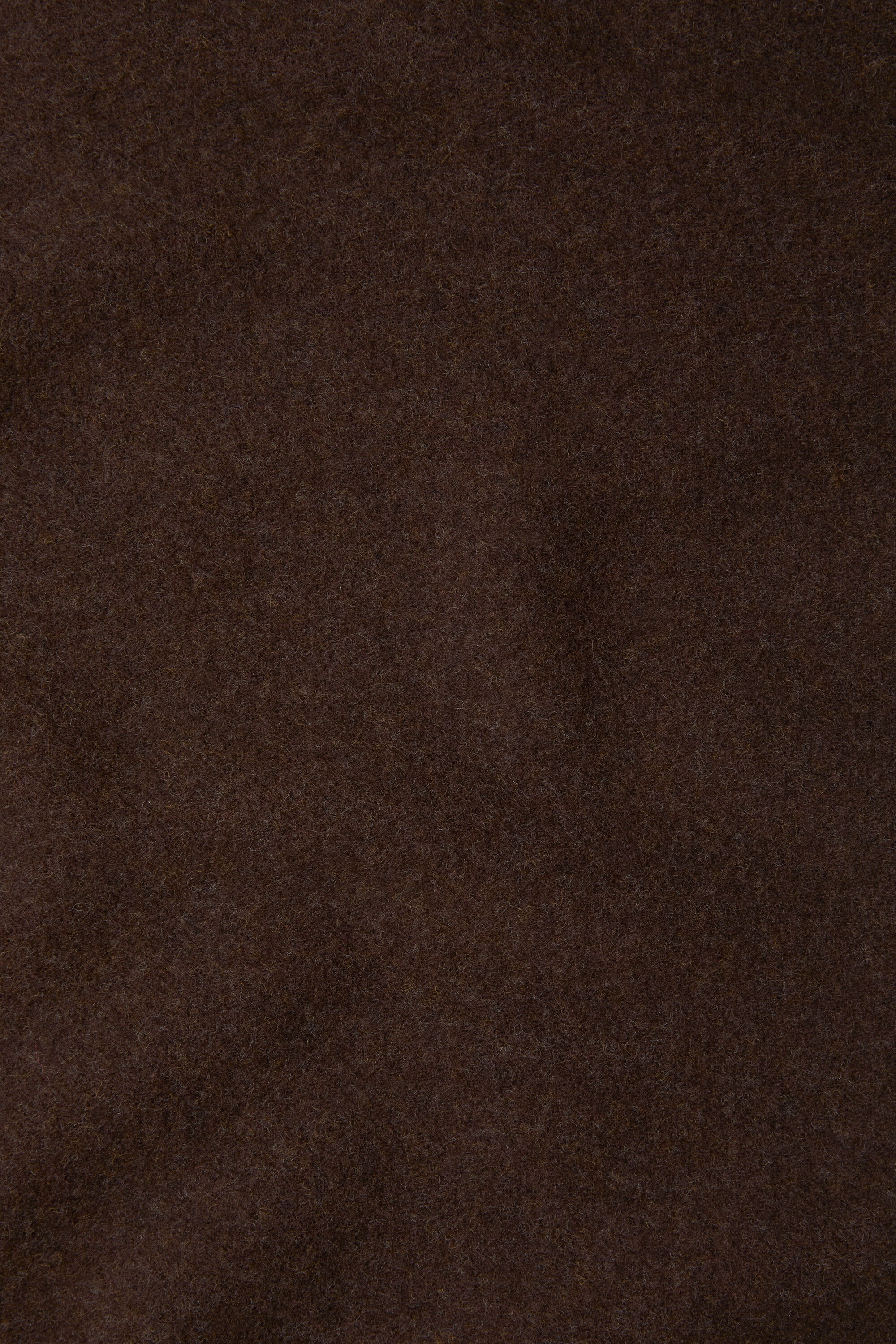 Fringe wool scarf - oversized - Brown melange - 5