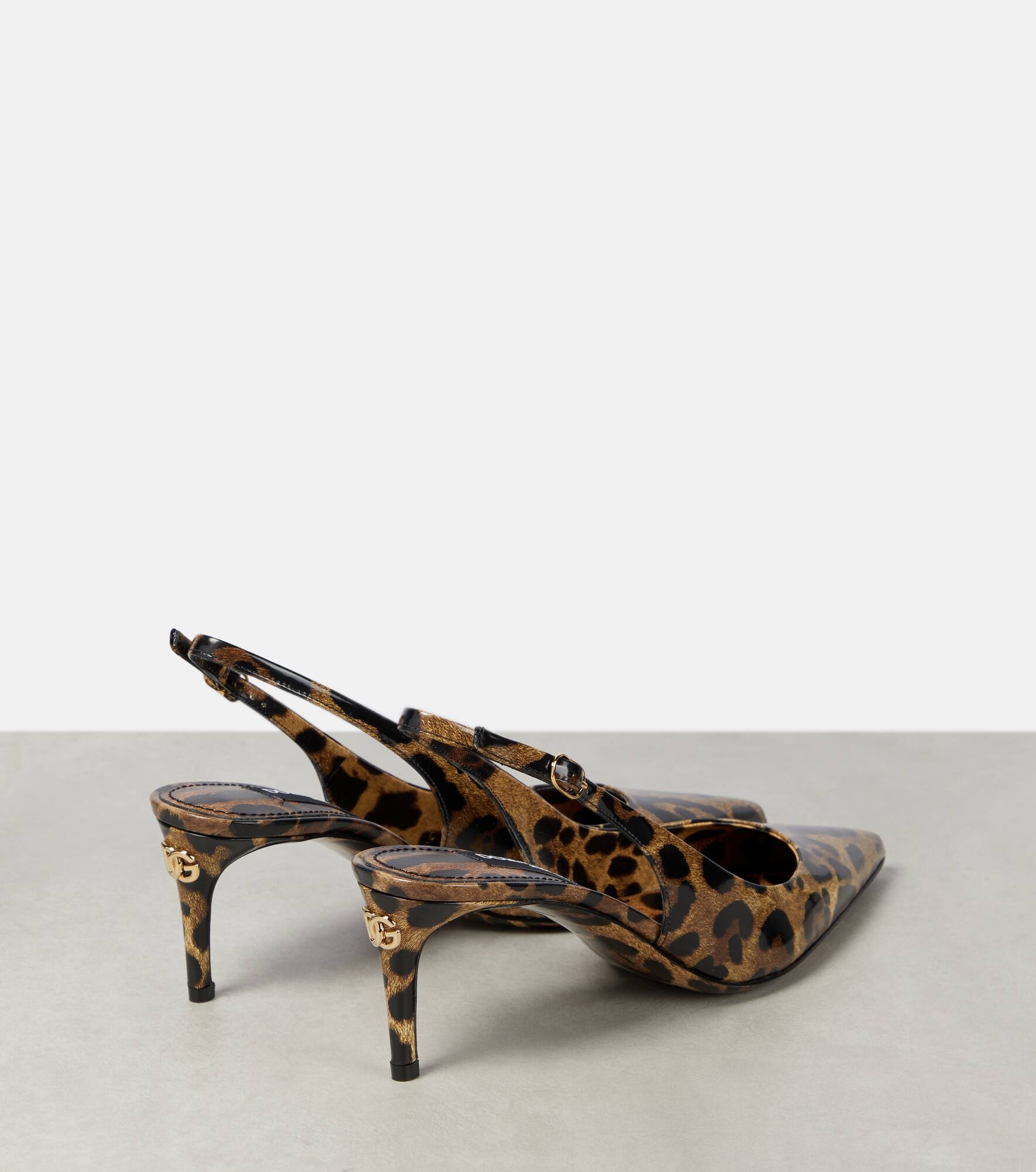 Lollo printed leather slingback pumps - 3