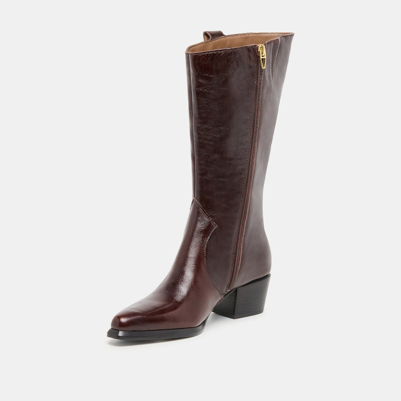 VERN WIDE CALF BOOTS CHOCOLATE LEATHER 5