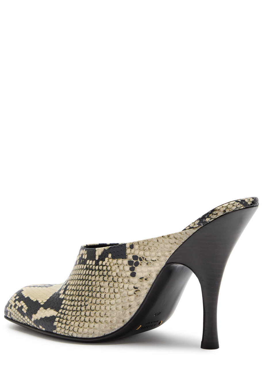 Khaite Colt 100 Python-effect Leather Mules - 2