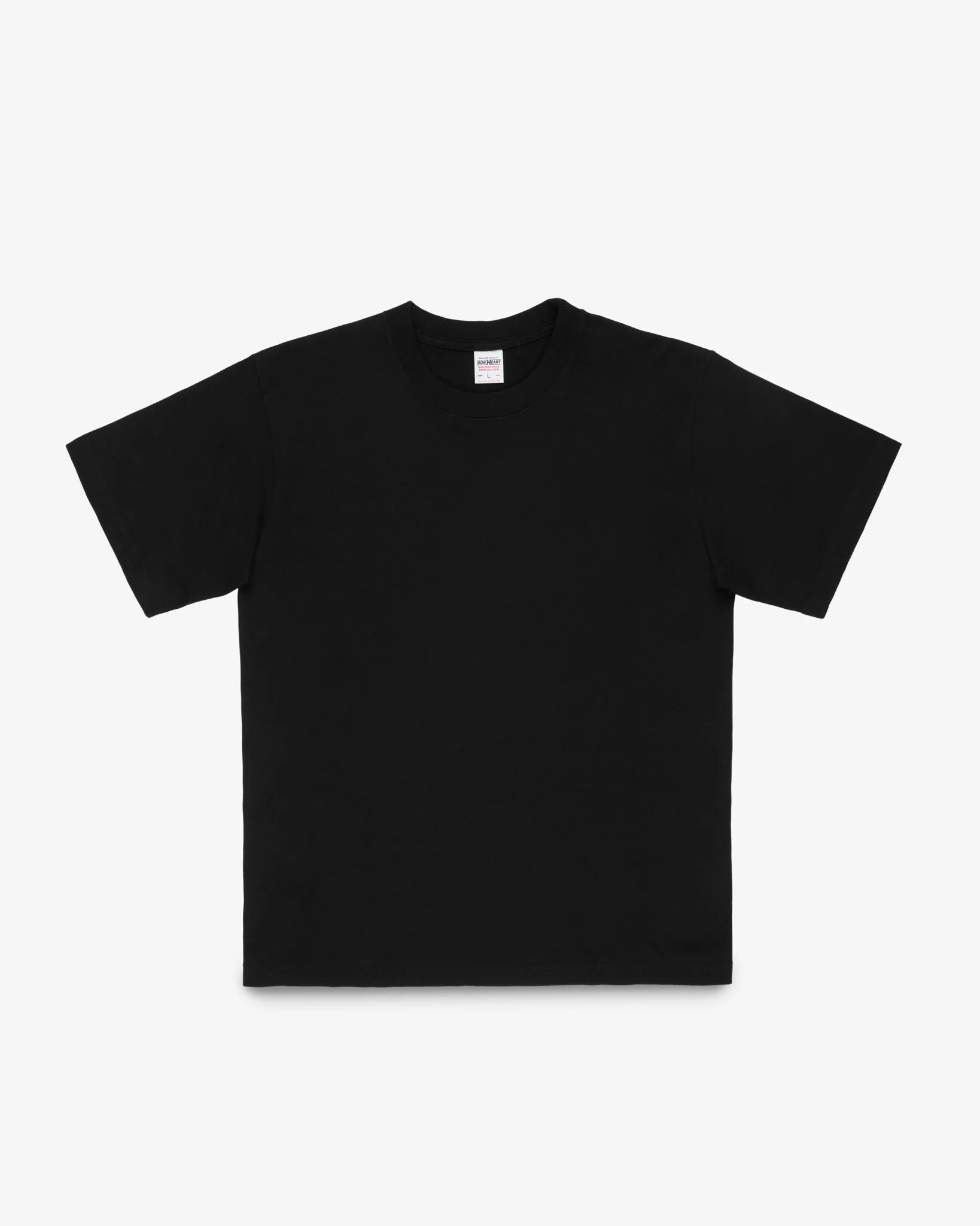 IHT-3000-BLK 7.5OZ LOOPWHEEL CREW NECK T-SHIRT - BLACK - 1