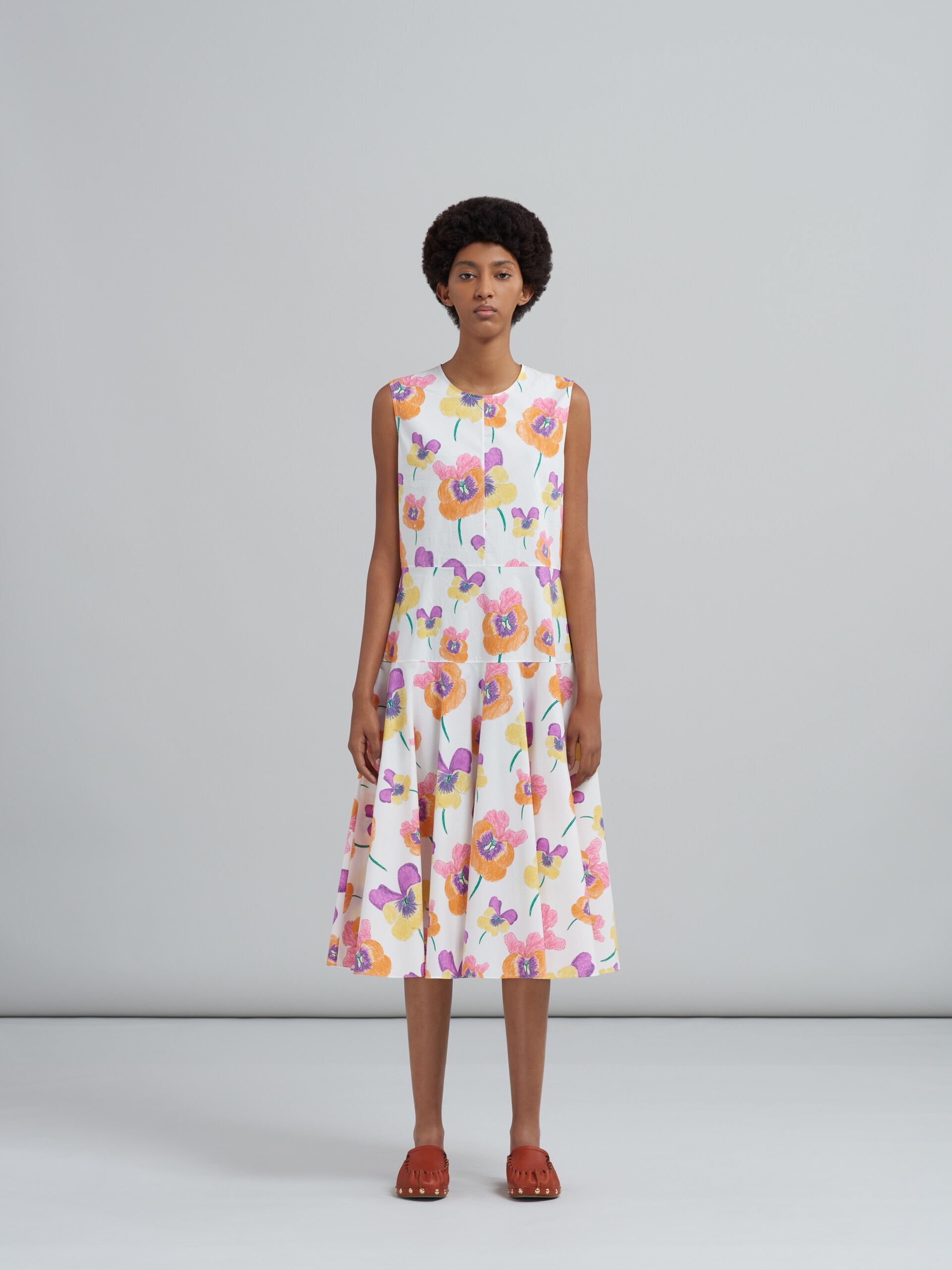 PANSIES PRINT POPLIN DRESS - 2