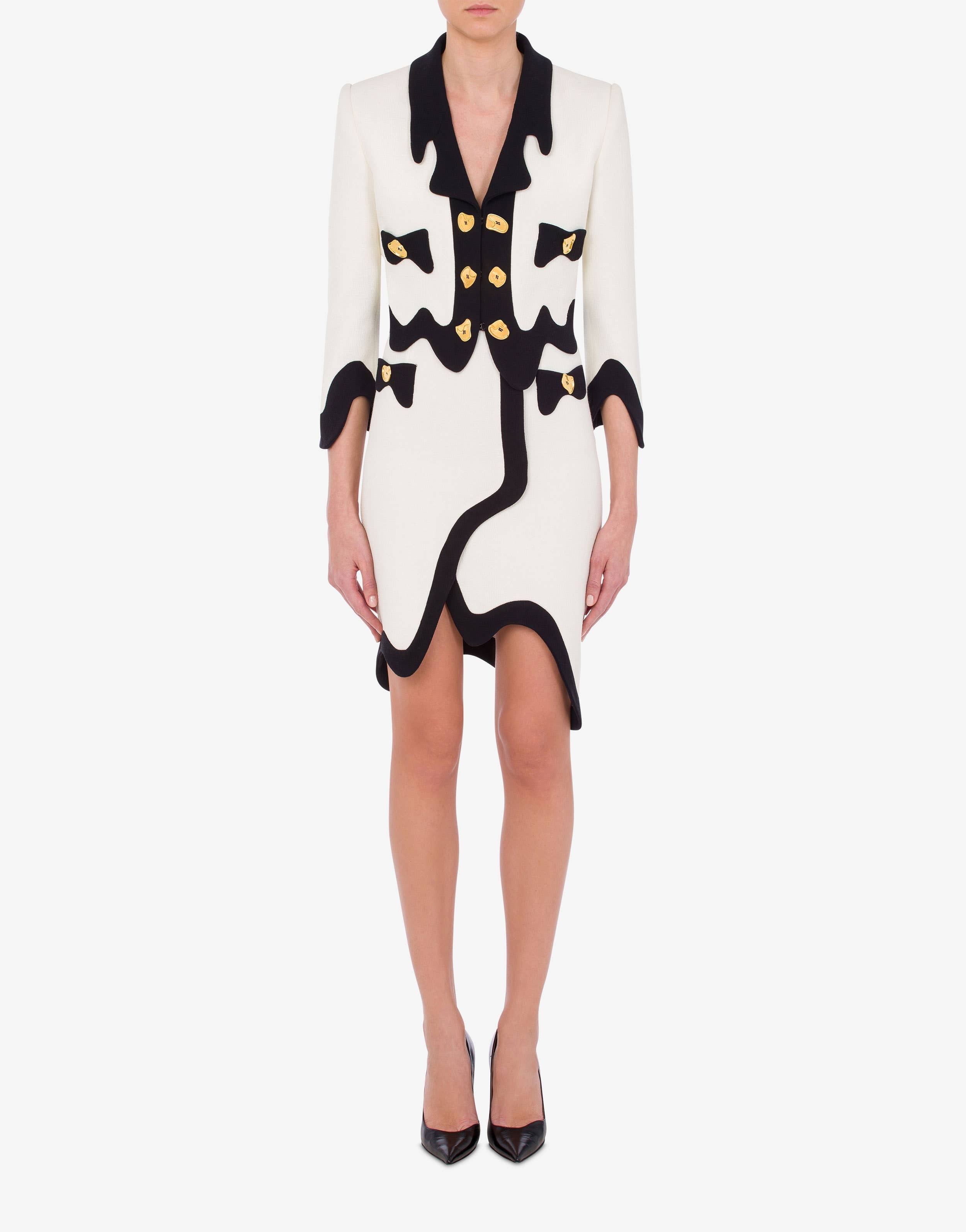 MORPHED EFFECT STRETCH CRÊPE CROP JACKET - 2