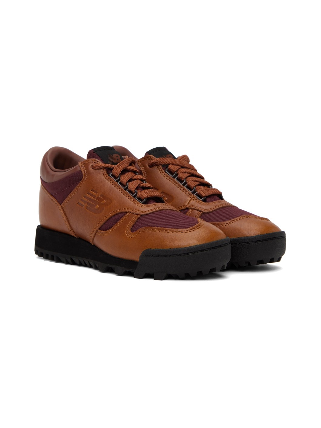 Brown & Burgundy Rainier Low Sneakers - 4