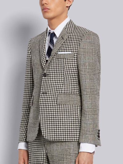 Thom Browne Black and White Overcheck Prince of Wales Wool Hunting Tweed Fun-Mix Classic Sport Coat outlook