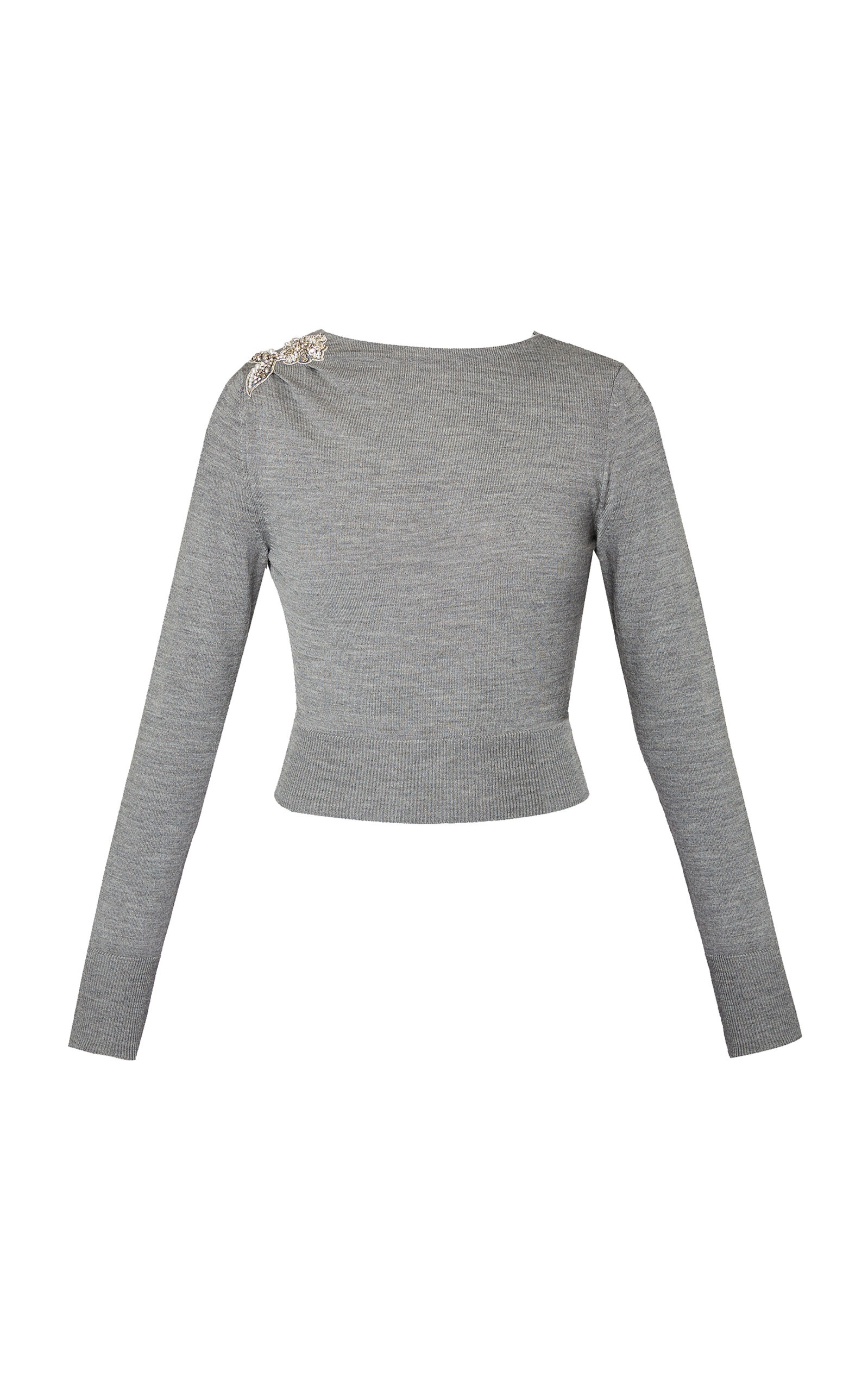 Wool Cut-Out Knit Top grey - 1