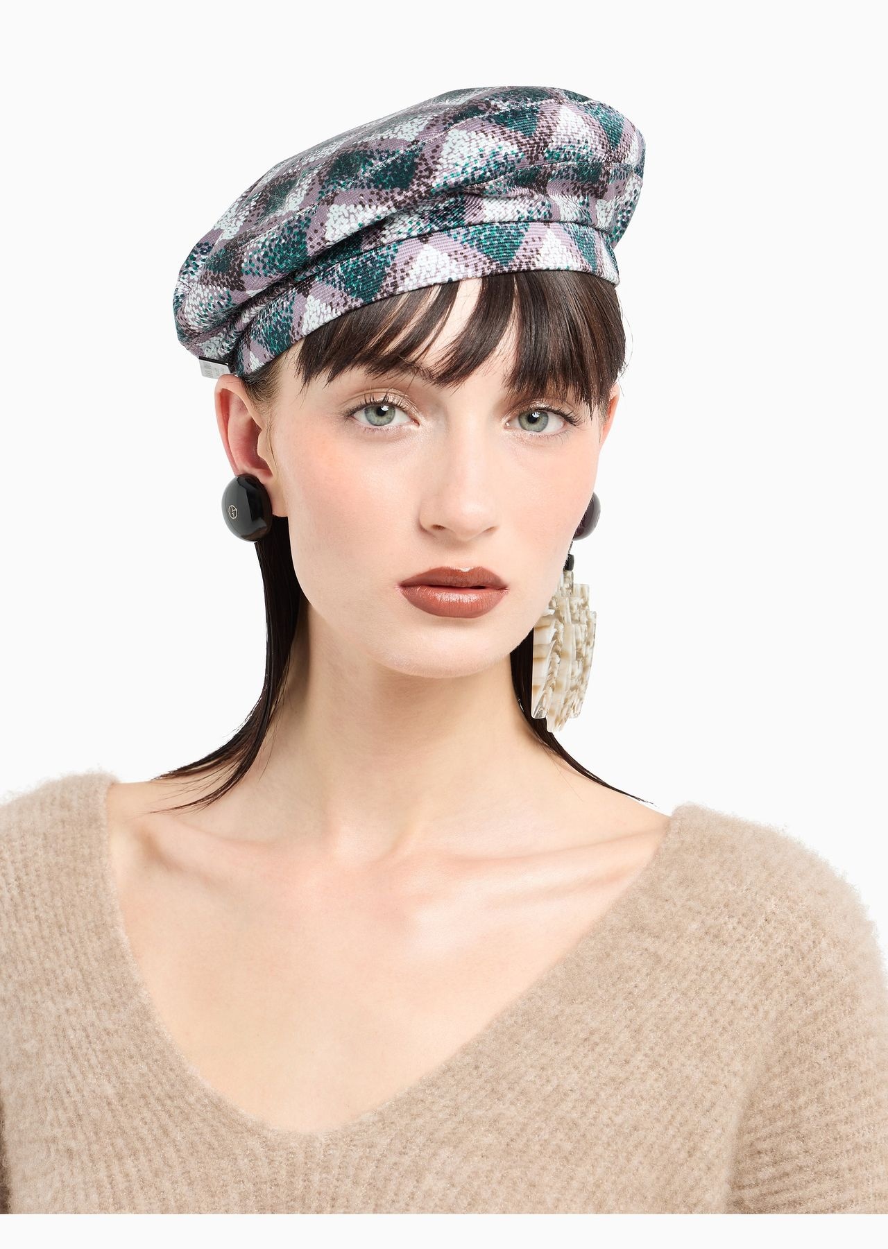 Printed silk beret - 3