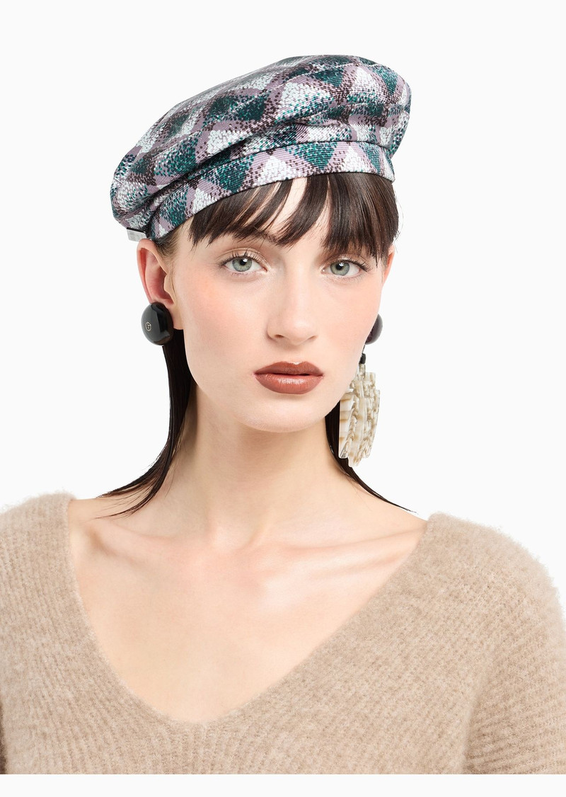 Printed silk beret 3
