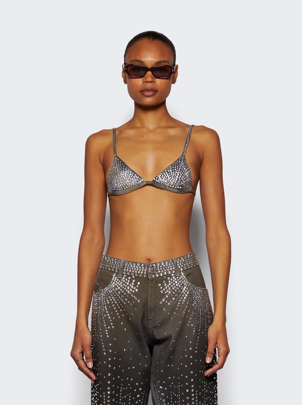 Denim Bra Top Dark Grey - 3