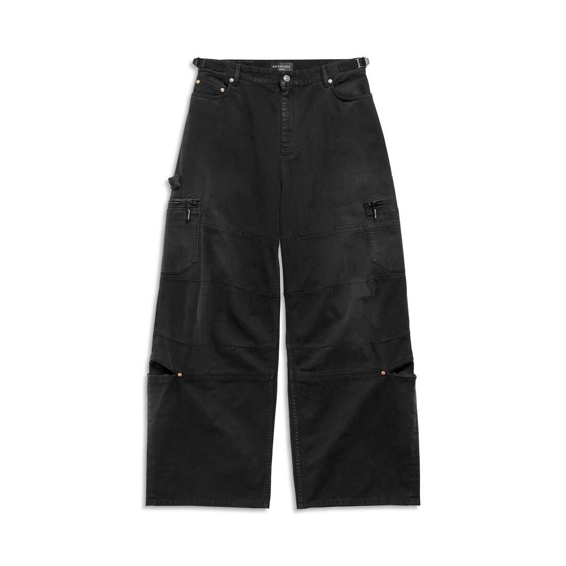 Flared Cargo Pants in Black