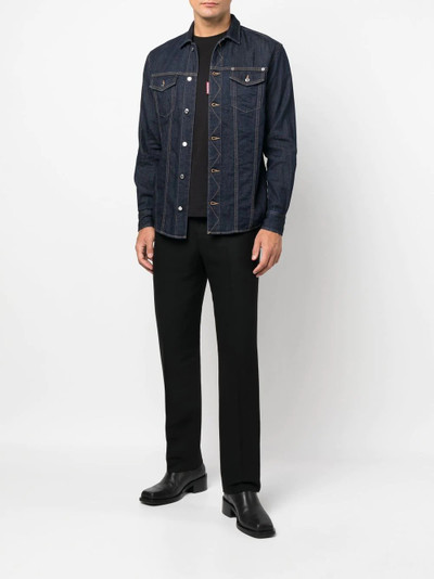 DSQUARED2 logo-patch detail denim shirt outlook