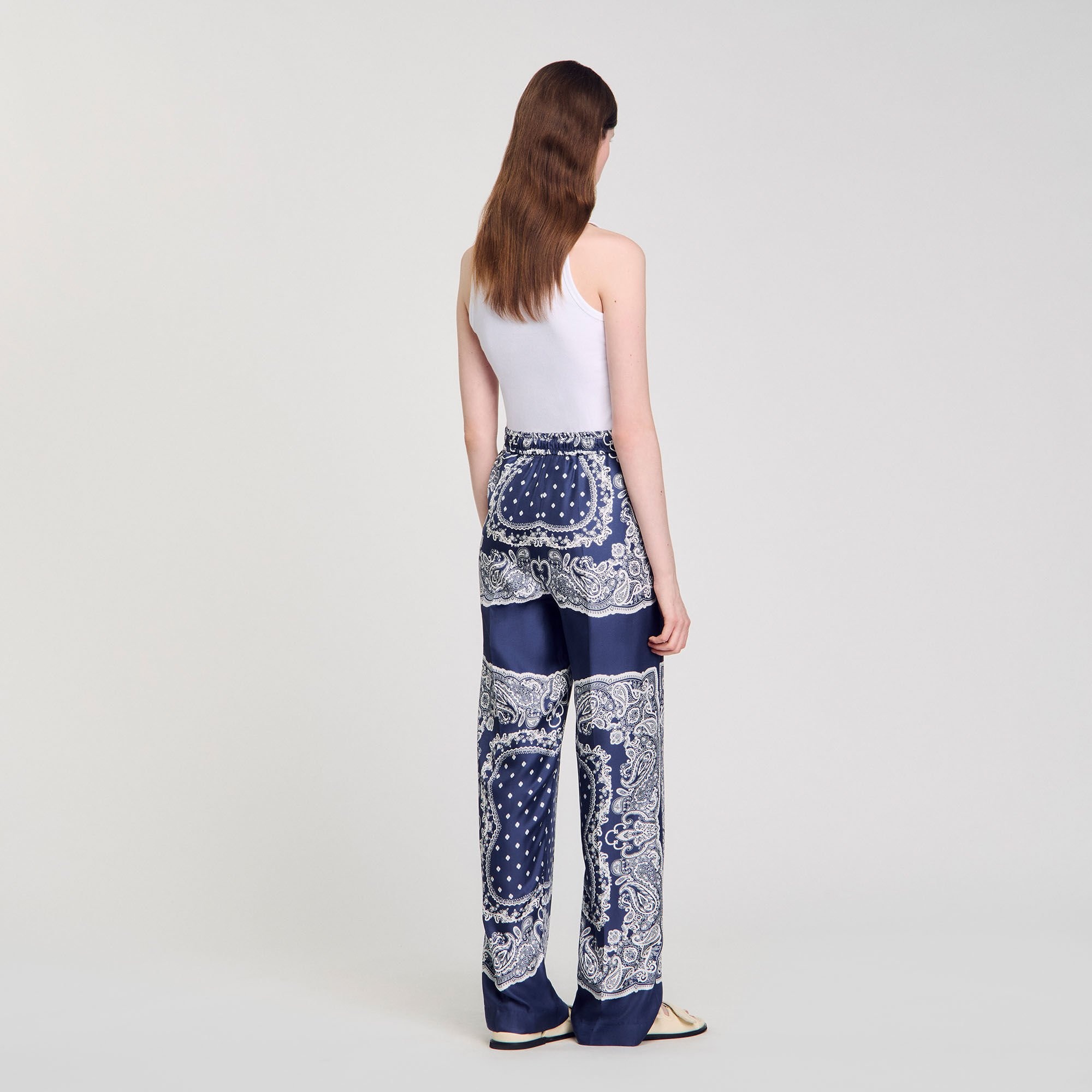 BANDANA-PRINT FLOWY TROUSERS - 5