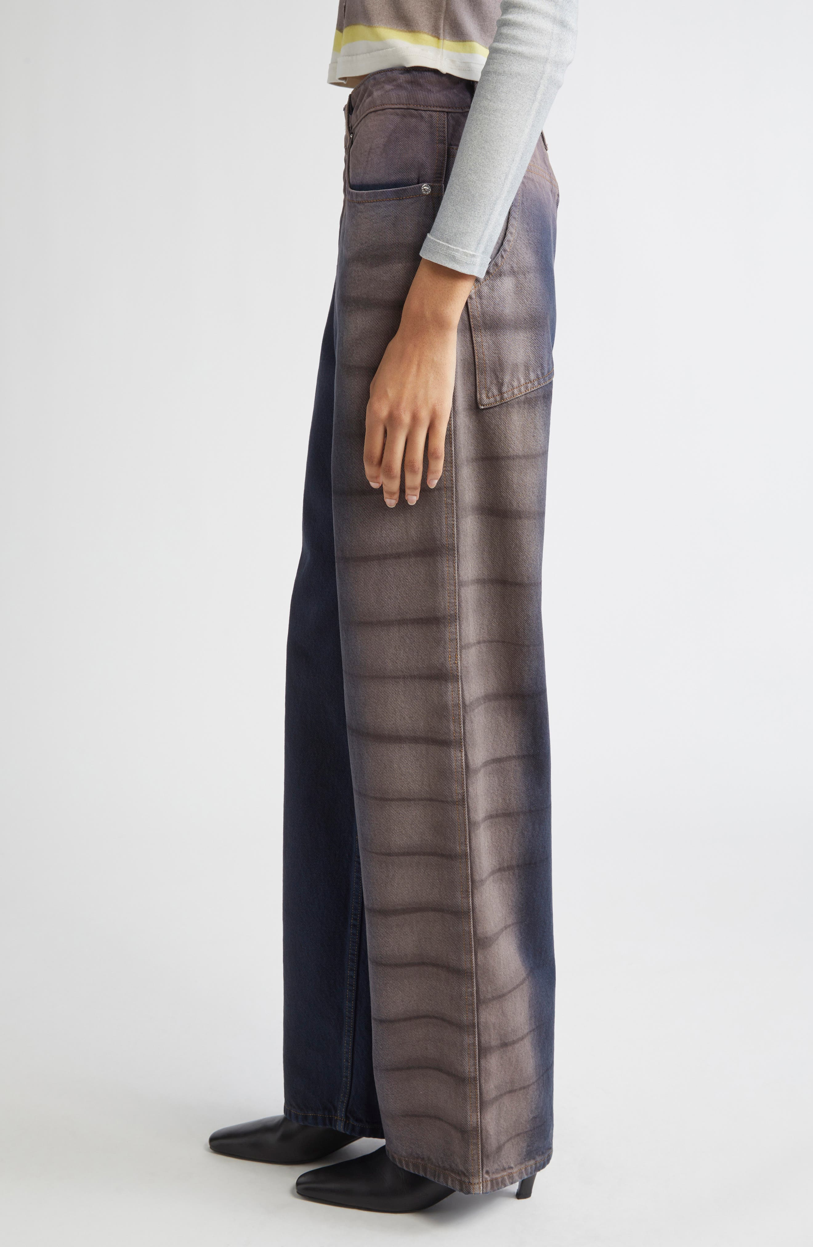 Eckhaus Latta Gender Inclusive Wide Leg Jeans in Wrinkle at Nordstrom - 5