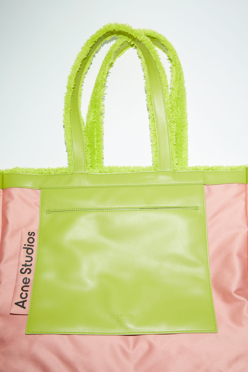Furry logo shoulder tote bag - Lime green 6