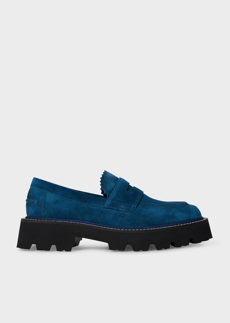 Women's Petrol Blue Chunky 'Magpie' Loafers 1