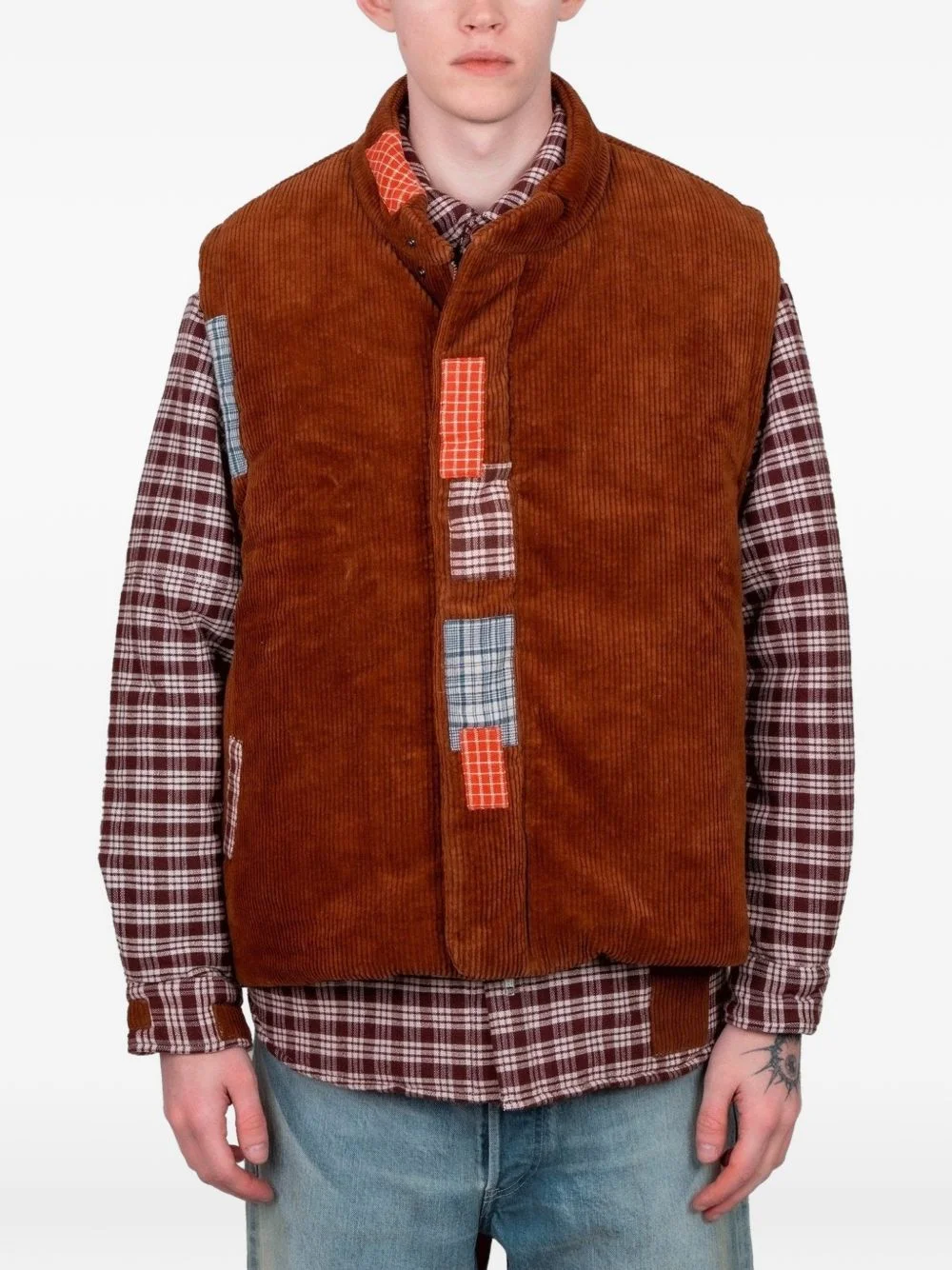 Sahab cord patchwork gilet - 1