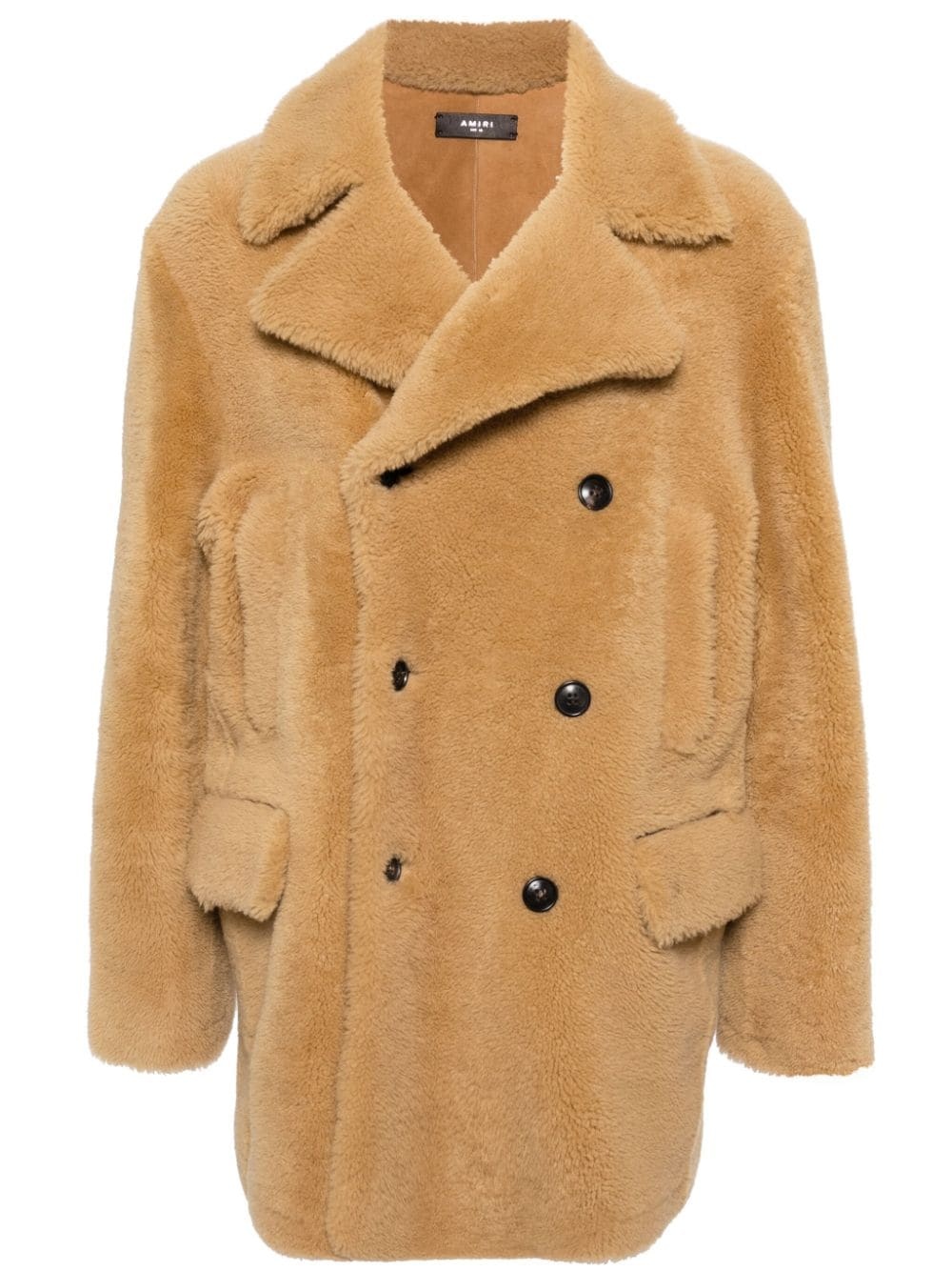 DOUBLE-BREASTED SHEARLING COAT - 1
