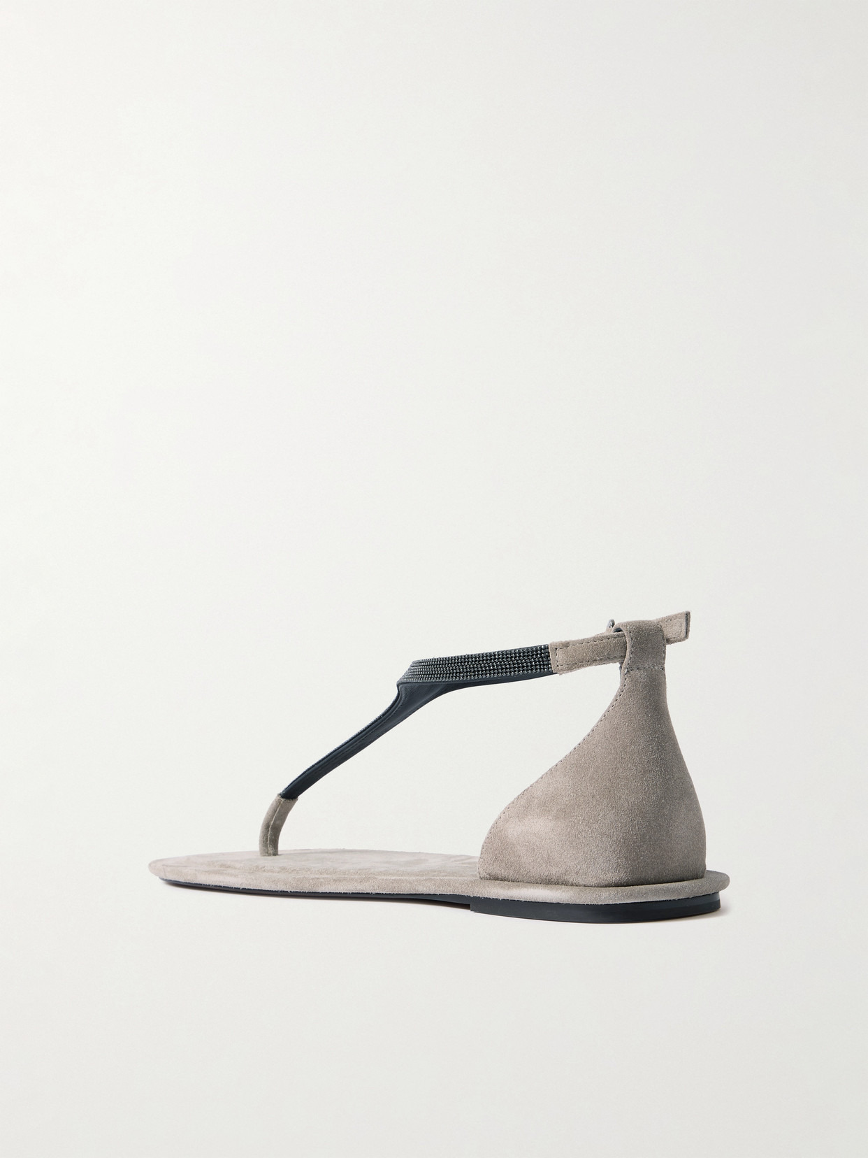 Bead-embellished Suede Sandals - 3