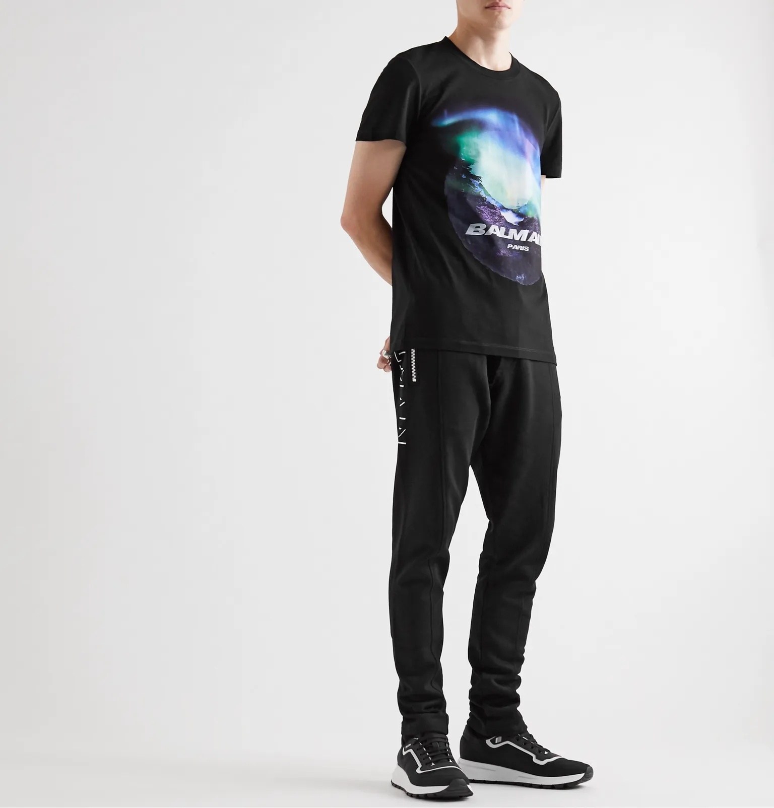 Tapered Logo-Print Loopback Cotton-Jersey Sweatpants - 2