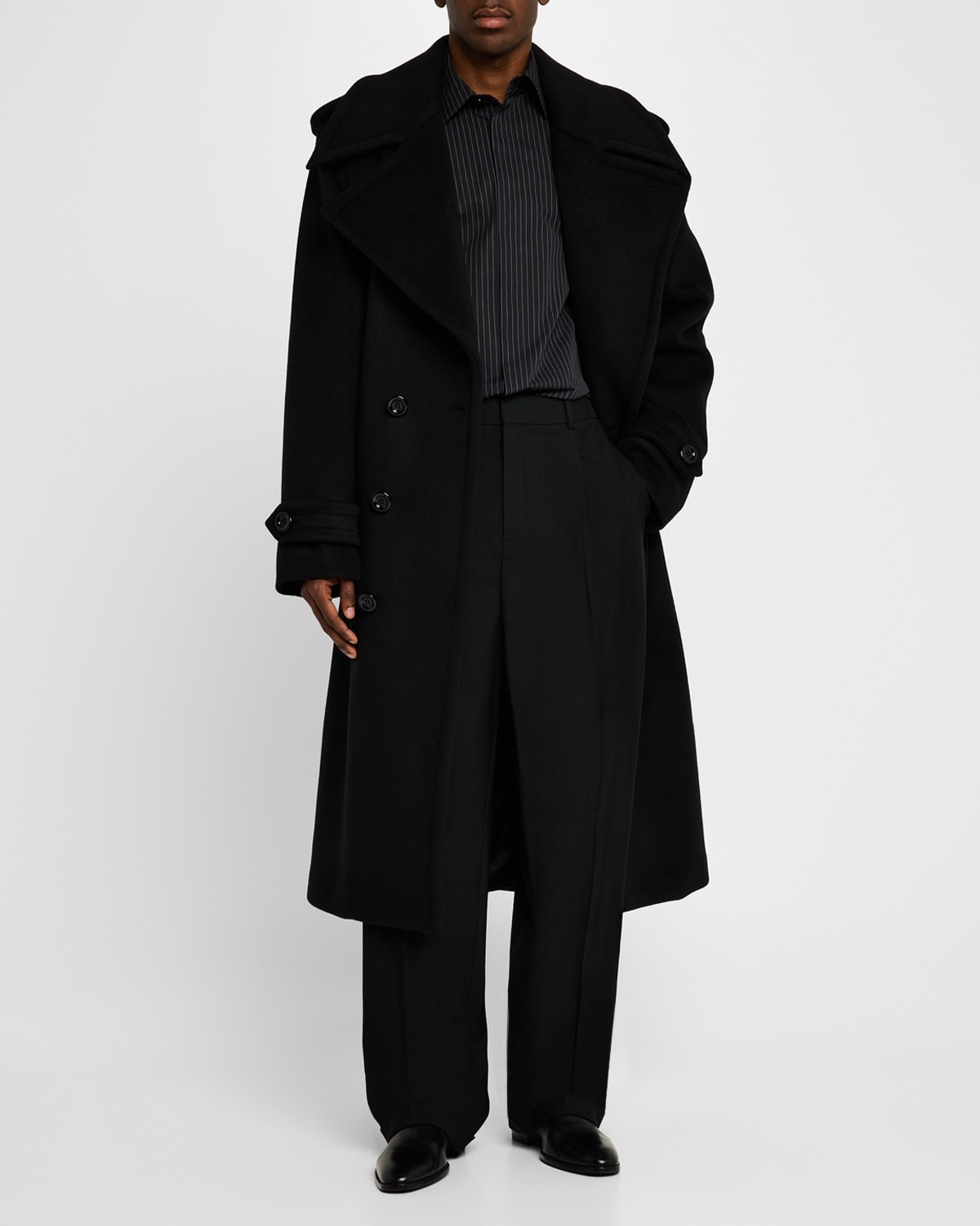 Men's Double-Breasted Overcoat - 4