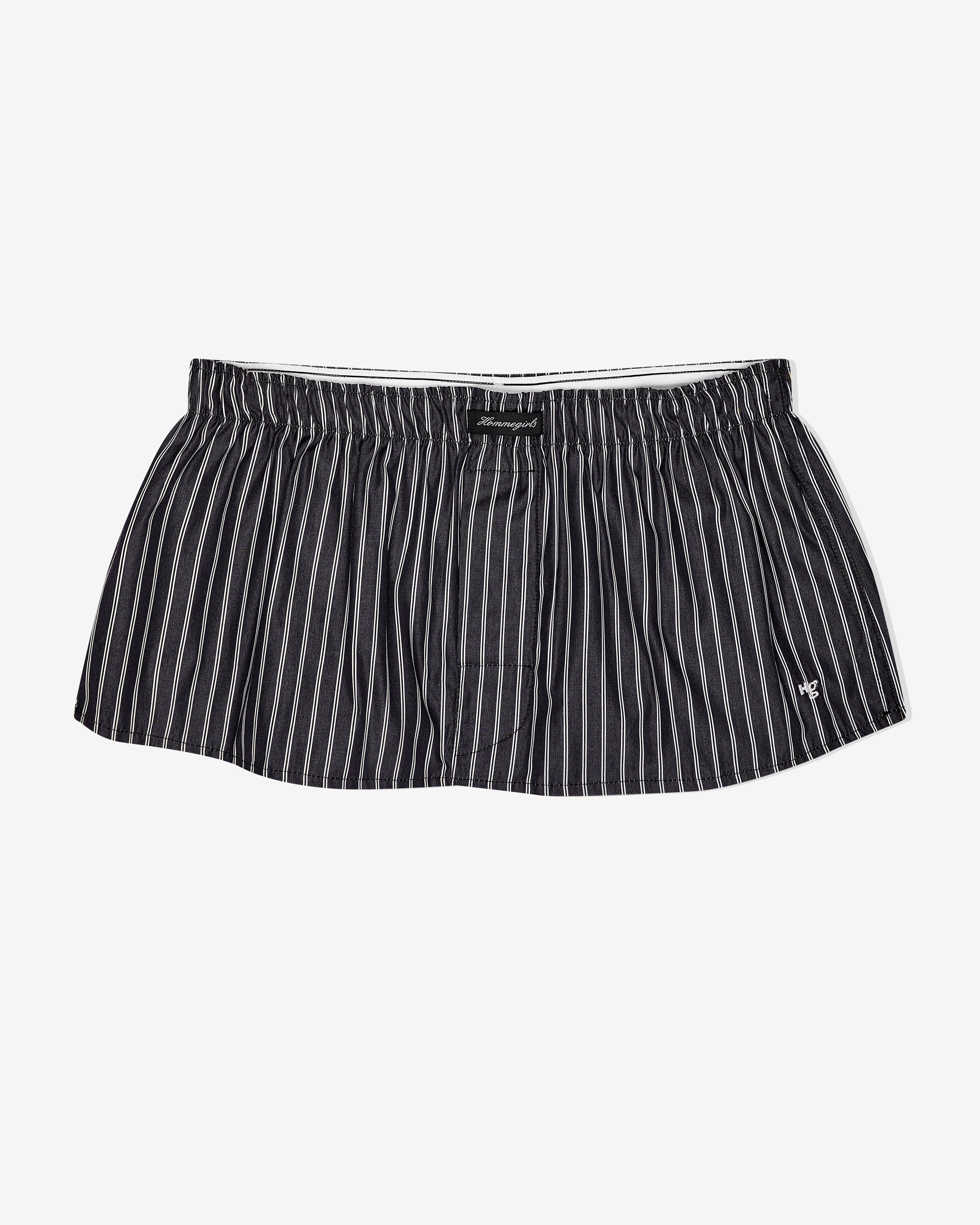 Hommegirls Mini Boxer Skirt / Bandeau Top in Black Stripe at Nordstrom - 3