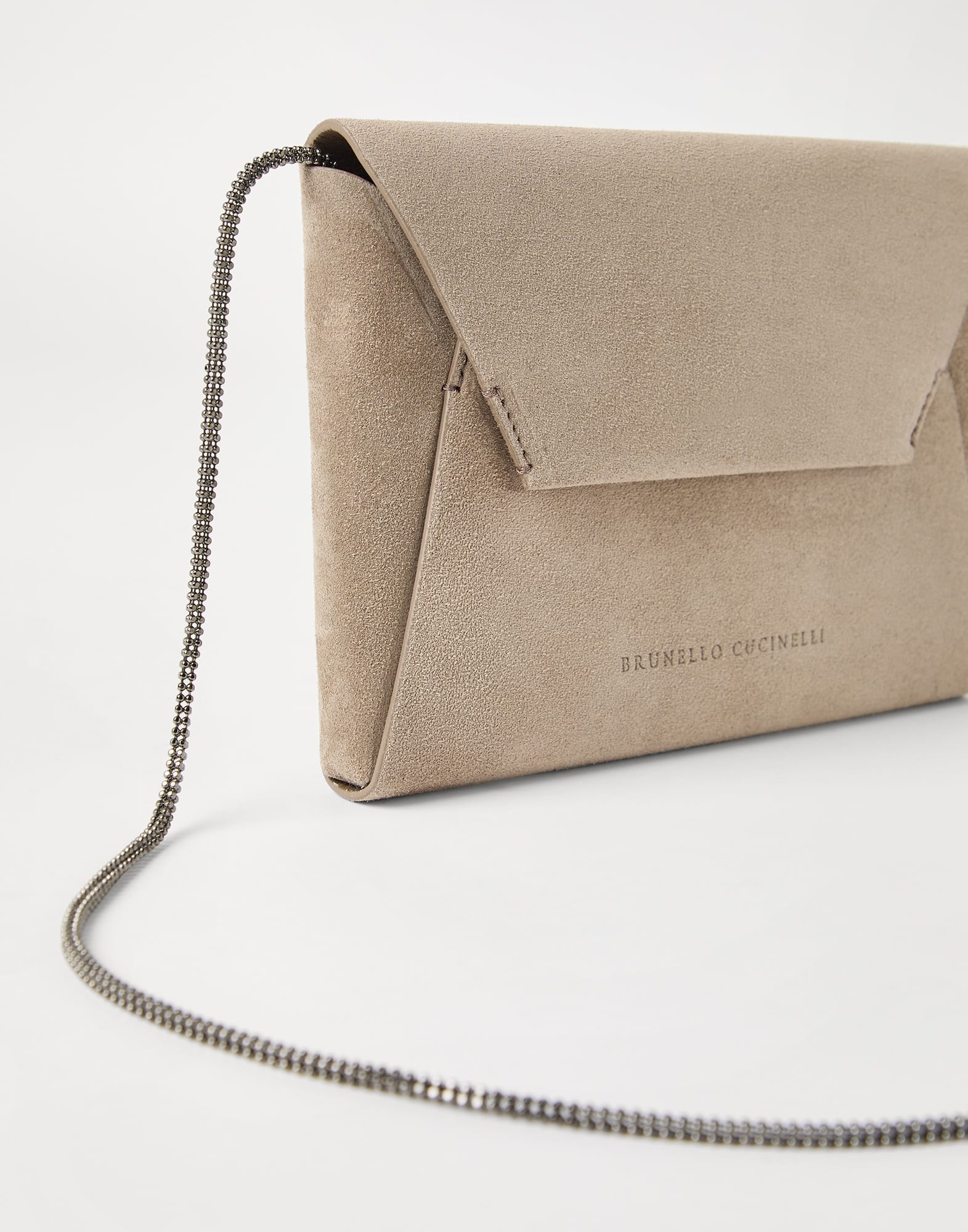 BC Duo pochette in suede with precious chain - 3