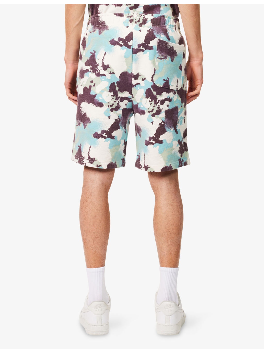 Shark-Graphic Camo Cotton-Jersey Sweat Shorts - 4