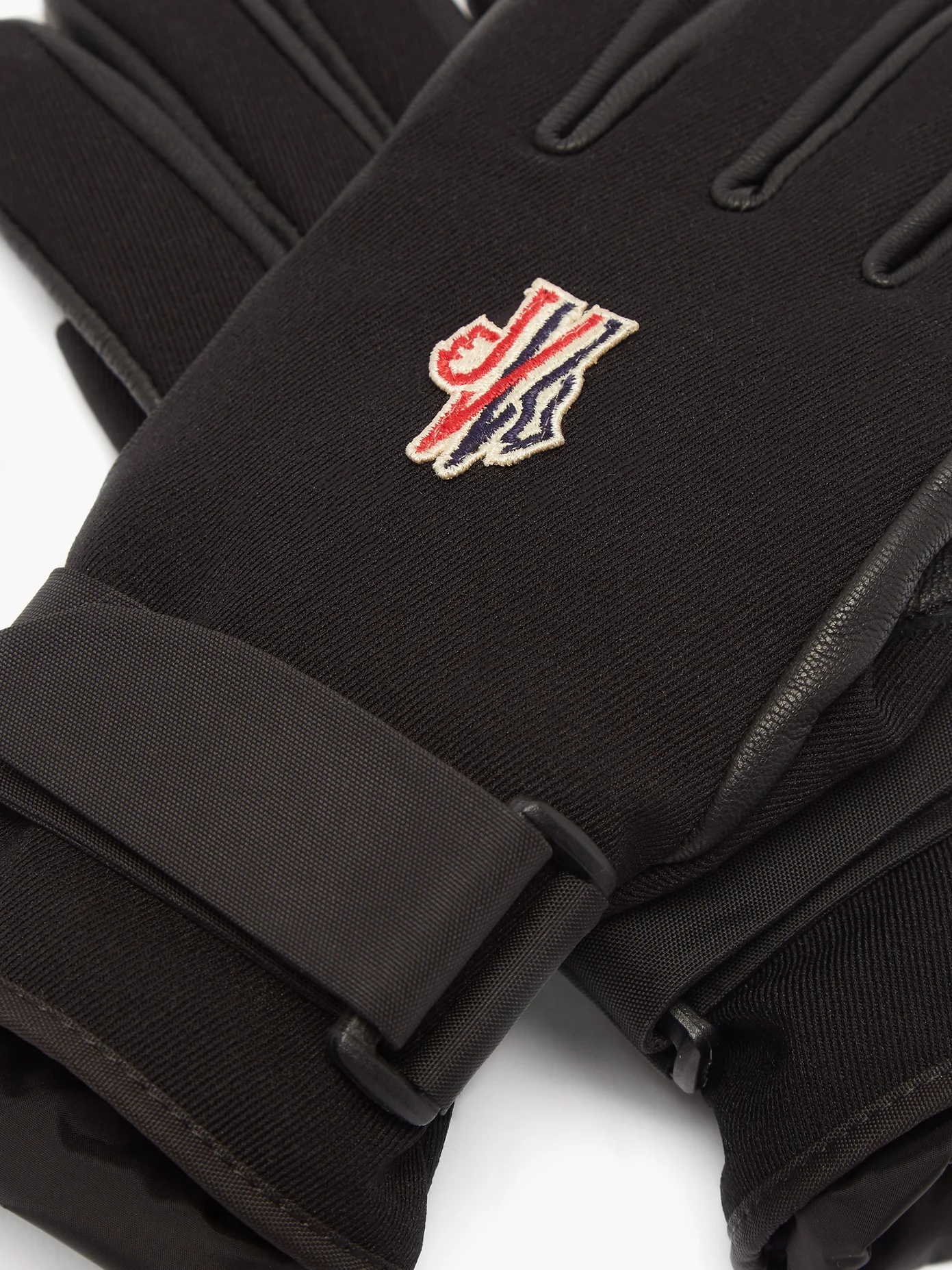 Logo-patch shell and leather gloves - 2