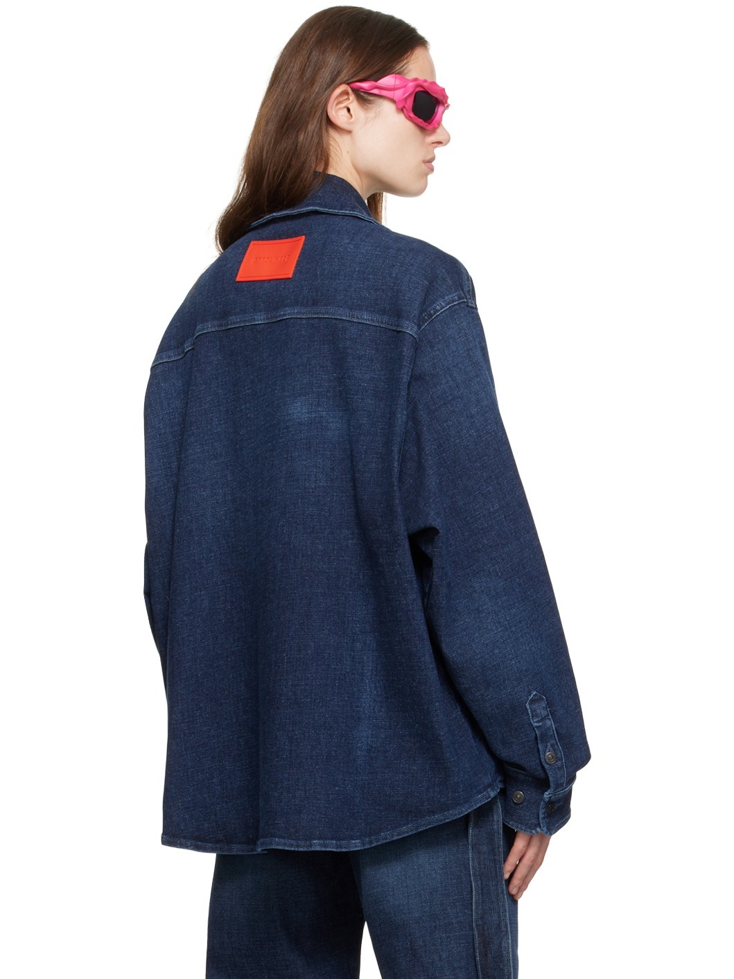 Blue Buttoned Denim Shirt - 3