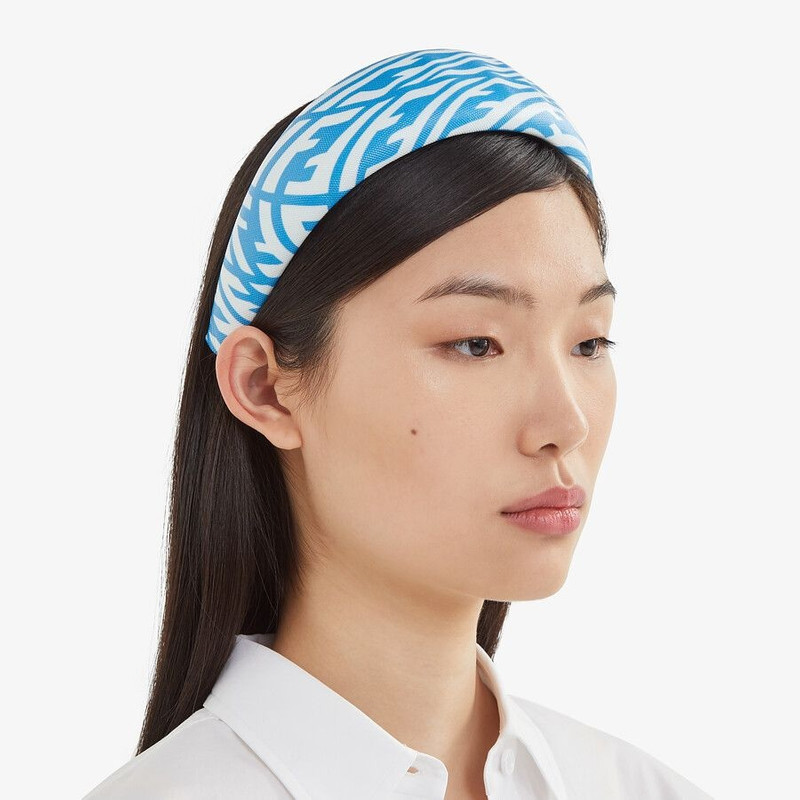 FENDI Light blue canvas hairband outlook