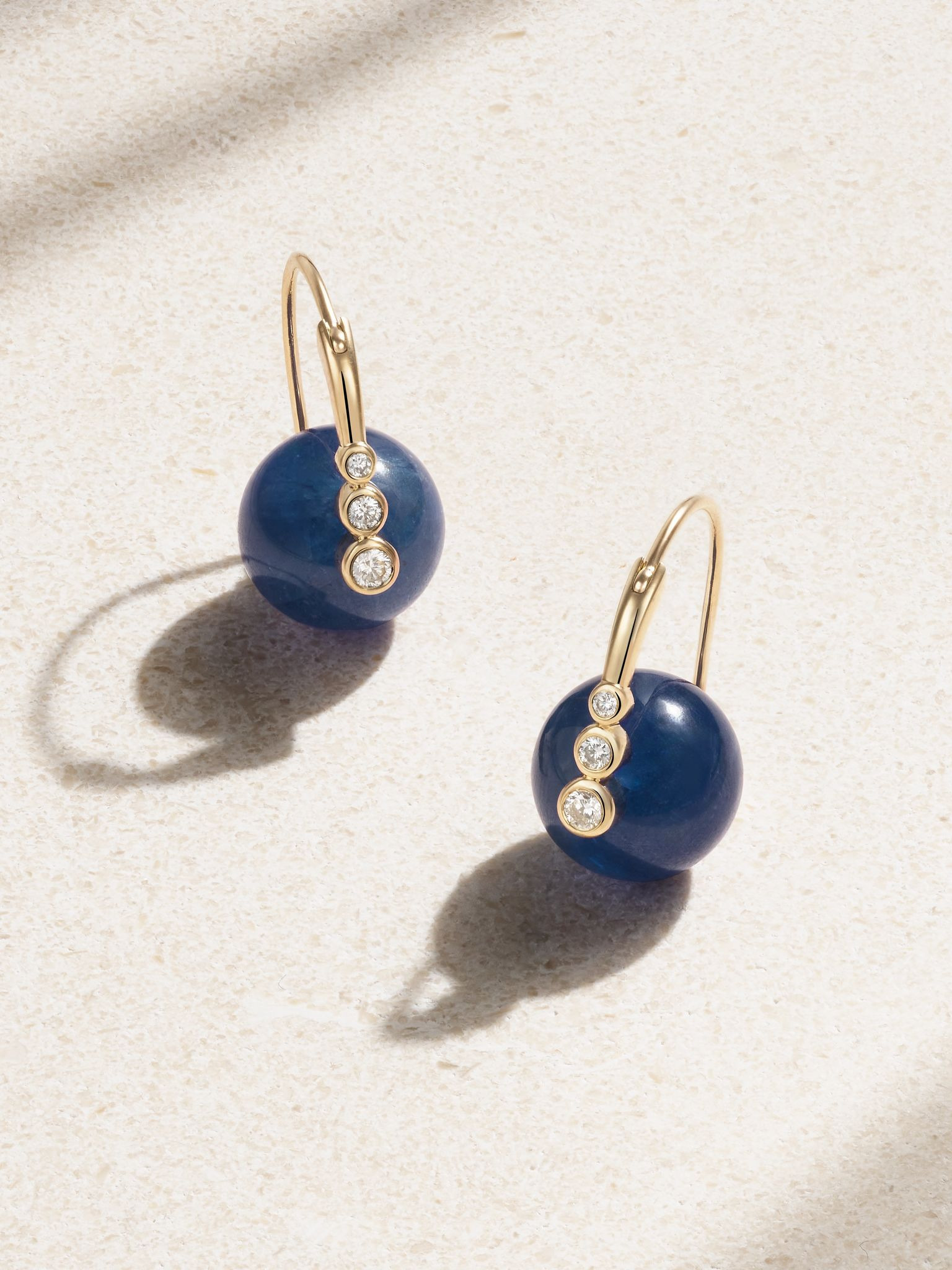 14-karat gold tanzanite and diamond earrings Gold - 1