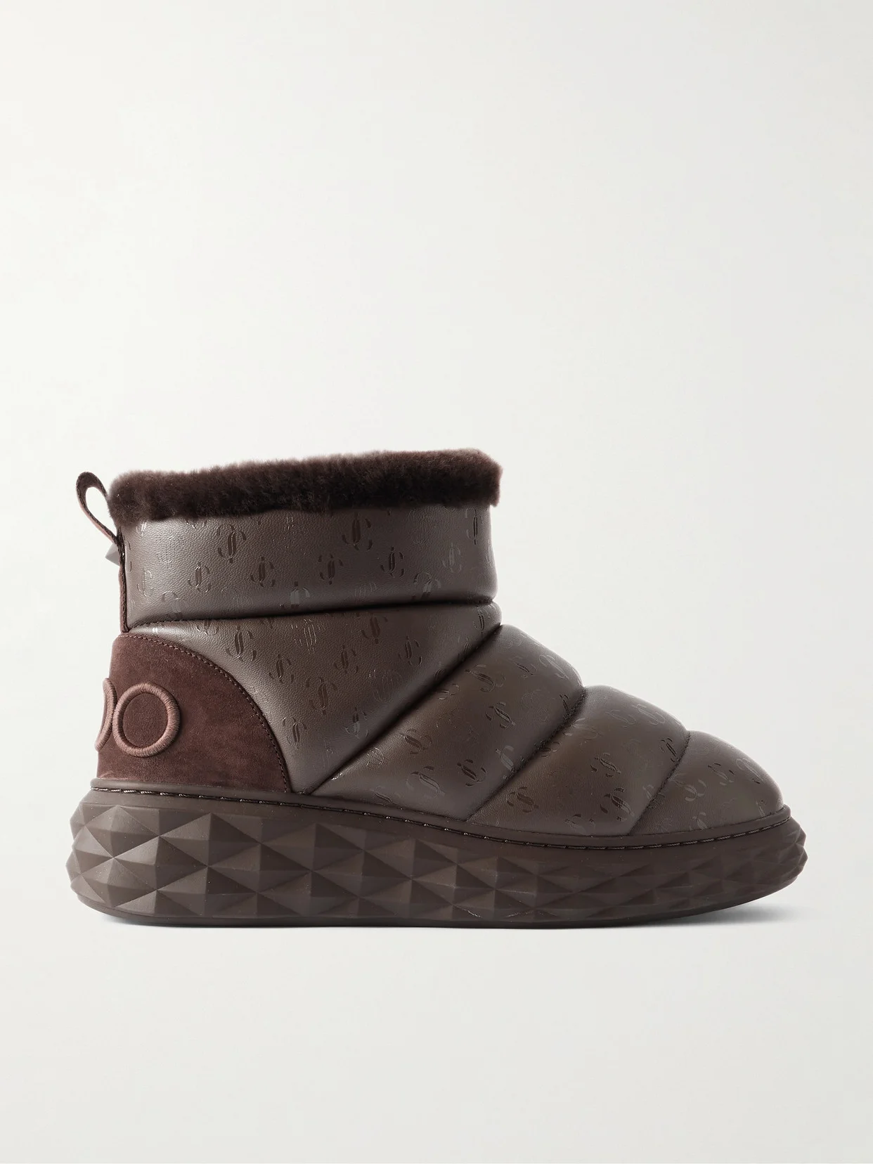 Xan Shearling-lined Quilted Logo-embossed Leather Boots - 1
