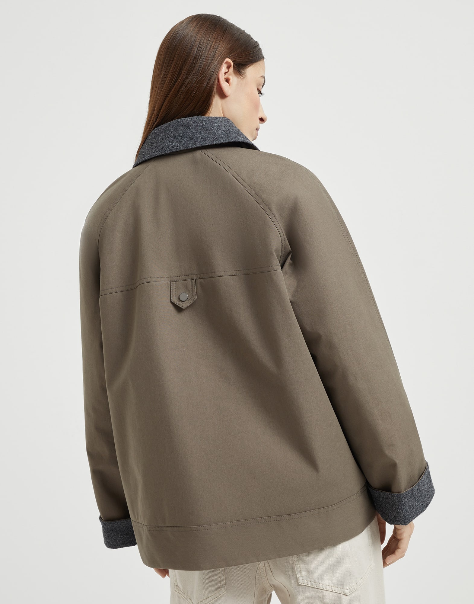 Techno cotton canvas outerwear jacket with Thermore® padding and shiny trim - 2