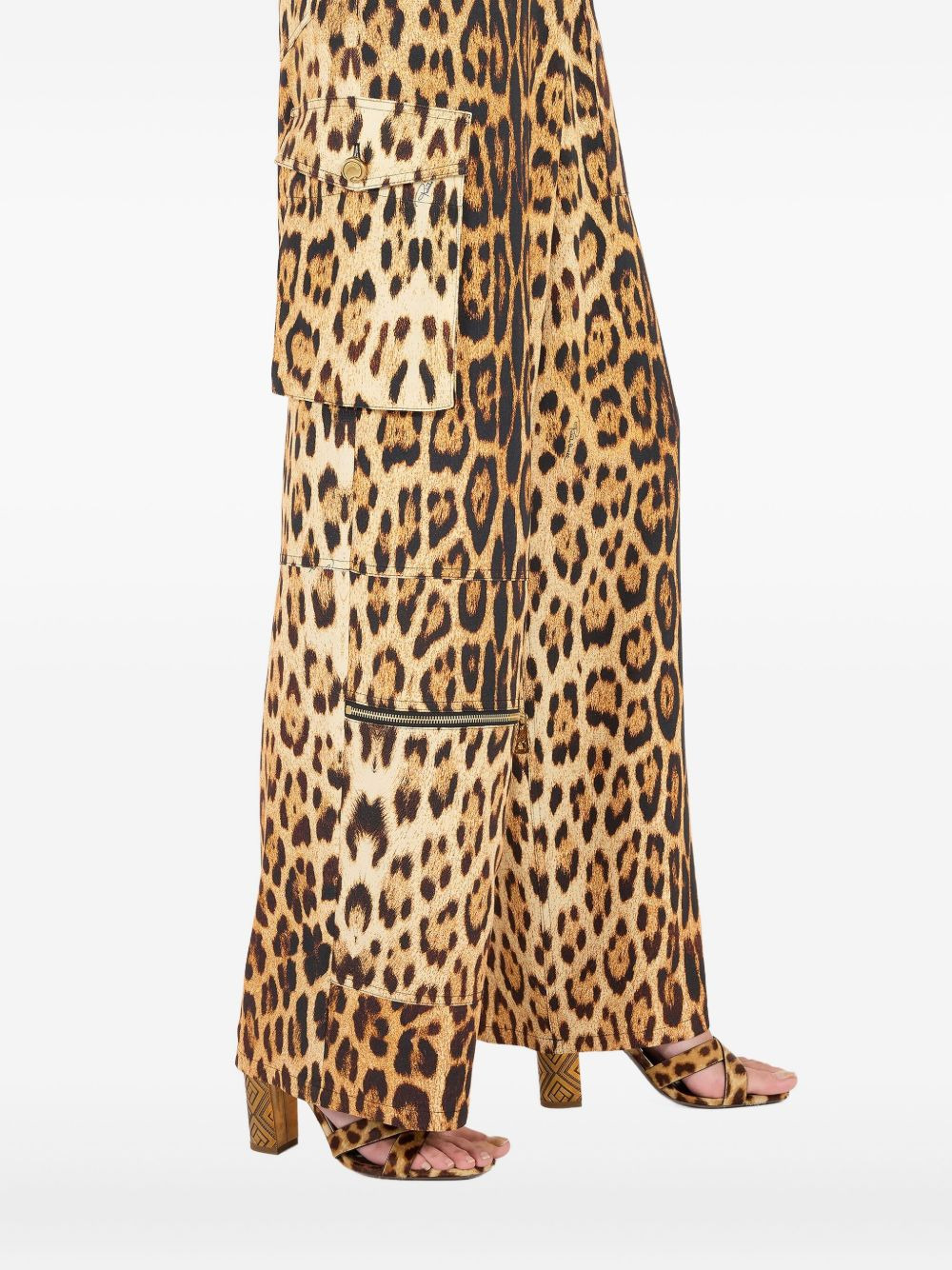 jaguar-print cargo pants - 5