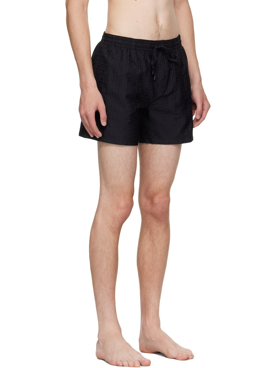 Black Monogram Swim Shorts - 2