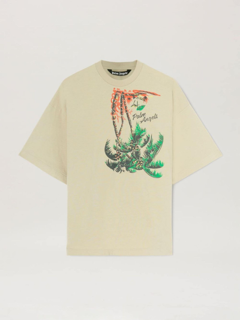 palm-print short-sleeve T-shirt - 1